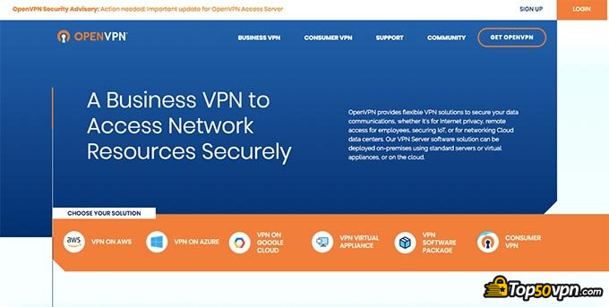 OpenVPN review: front page.