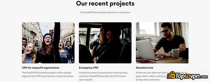 Avast VPN VS NordVPN: projetos sociais do Nord.