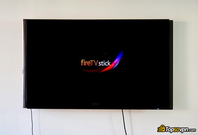 Free VPN for Firestick: a TV with fireTVstick logo.