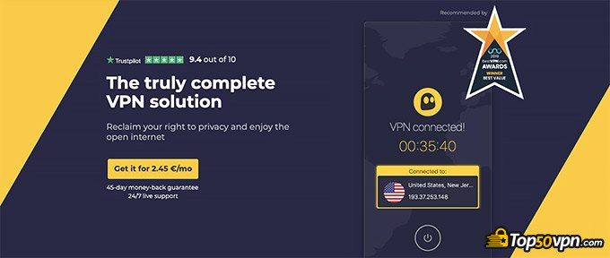 CyberGhost review: front page number 2.