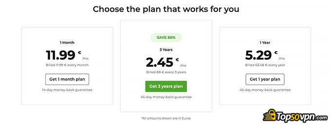 CyberGhost review: pricing options.