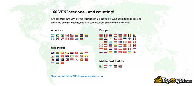 ExpressVPN review: server locations.
