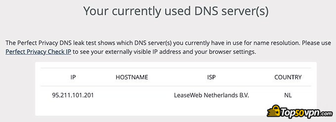 Hide.me review: DNS Leak test