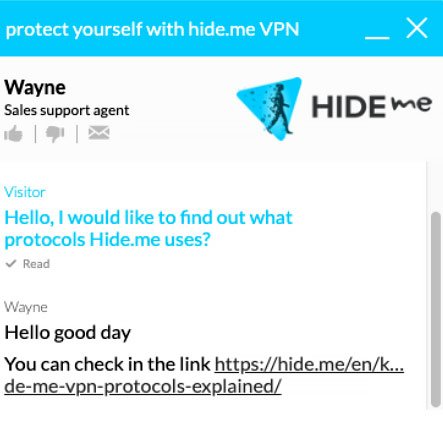Hide.me review: live chat