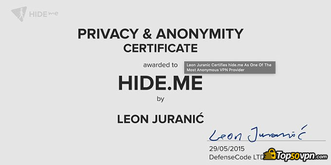 Hide.me review: security