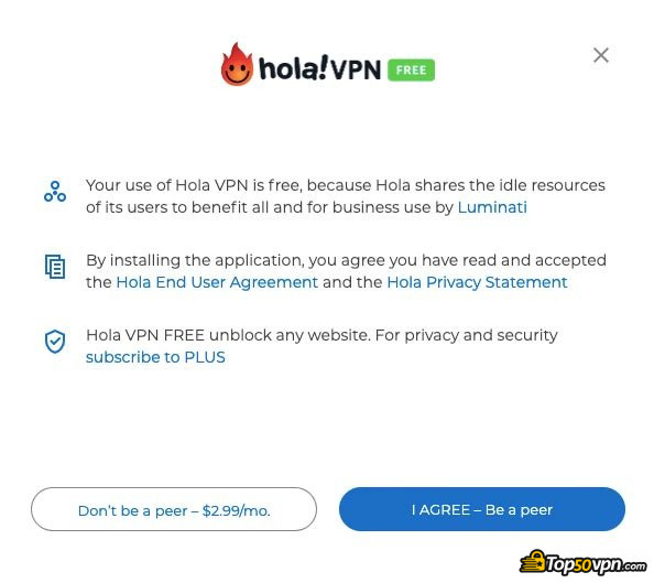 Hola VPN review: terms of service.