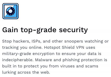 Hotspot Shield review: security features.