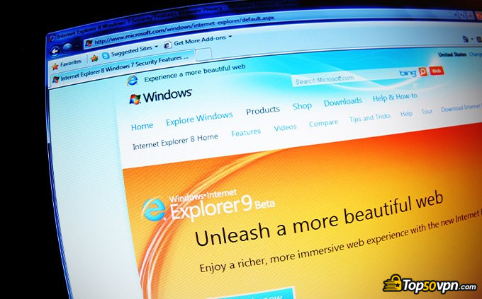 Anonymous browsing: internet explorer.