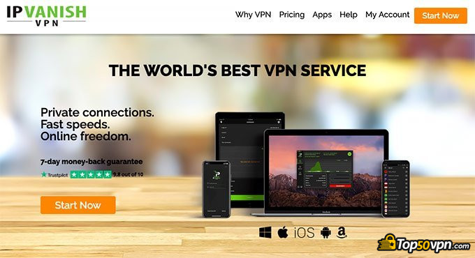 IPVanish review: IPVanish home page.