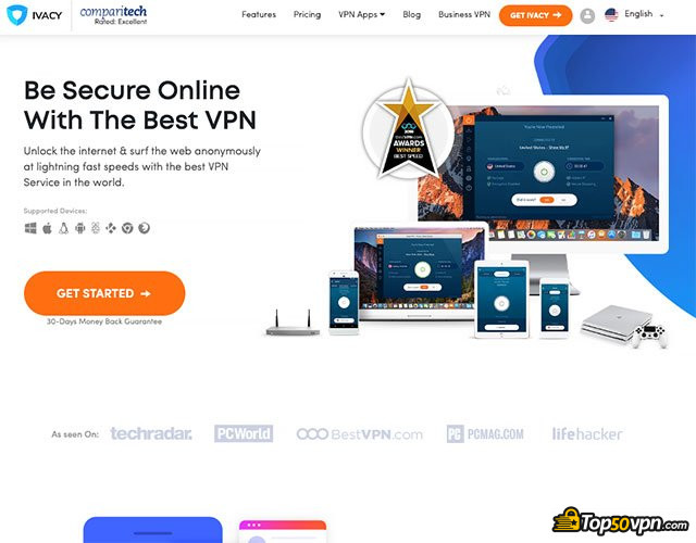 Ivacy VPN review: homepage Ivacy VPN review: homepage