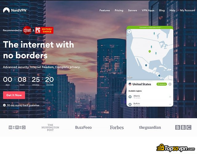 NordVPN review: NordVPN home page. NordVPN review: NordVPN home page.