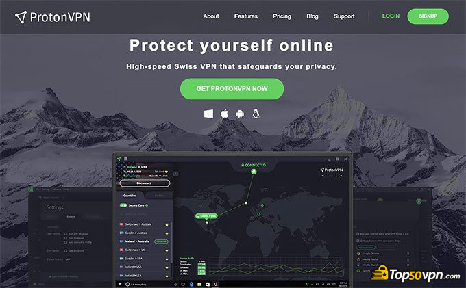 ProtonVPN review: ProtonVPN homepage number two.