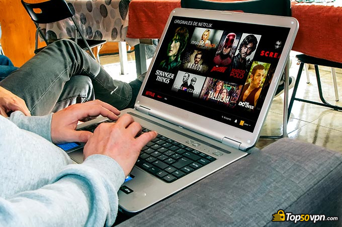 PureVPN review: Netflix site on a laptop.