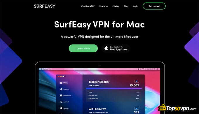 SurfEasy VPN review: front page.