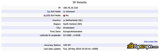 SurfEasy VPN review: IP leak test.