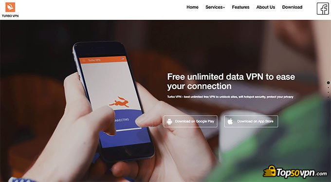 Turbo VPN review: homepage