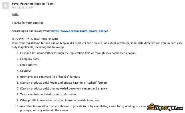 VPN Unlimted: customer support information.