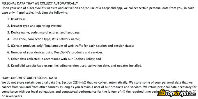 VPN Unlimted: no logging policy.