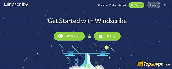 Windscribe review: Windscribe front page.
